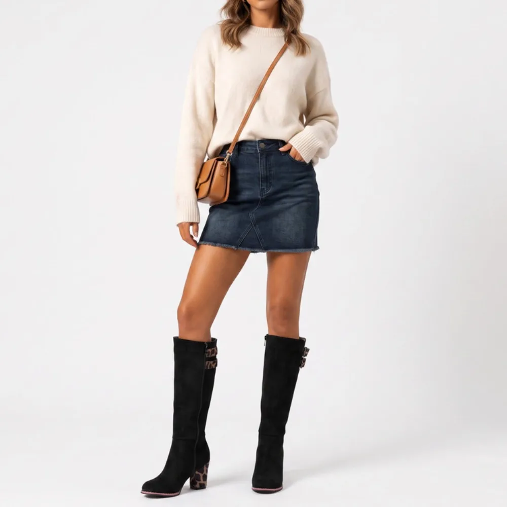 High-heeled ankle boots