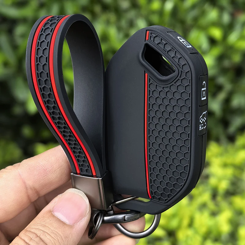 Capa de Silicone para Chave de Carro com 3+1 Botões para Kia EV9 Picanto Sorento MQ4 Carnival KA4 Morning K5 Carens 2024 Controle Remoto