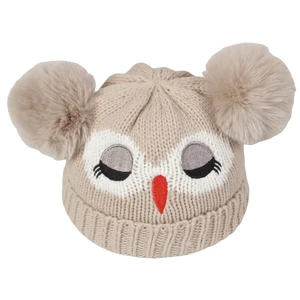 Kids Girls Boys Beanie Cartoon Owl Double Bobbles Fall Winter Warm Cap Toddlers Beanie Knit Hat