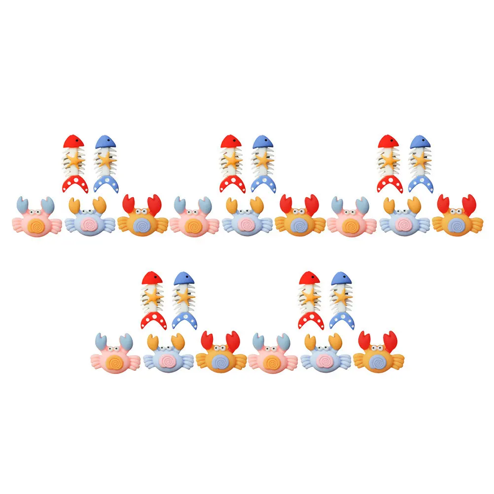 

25Pcs Cute Crab Fish Bone Shaped Resin Thumbtacks Decorative Push Pins for Cork Board School Office Use Crab Shaped Pushpins