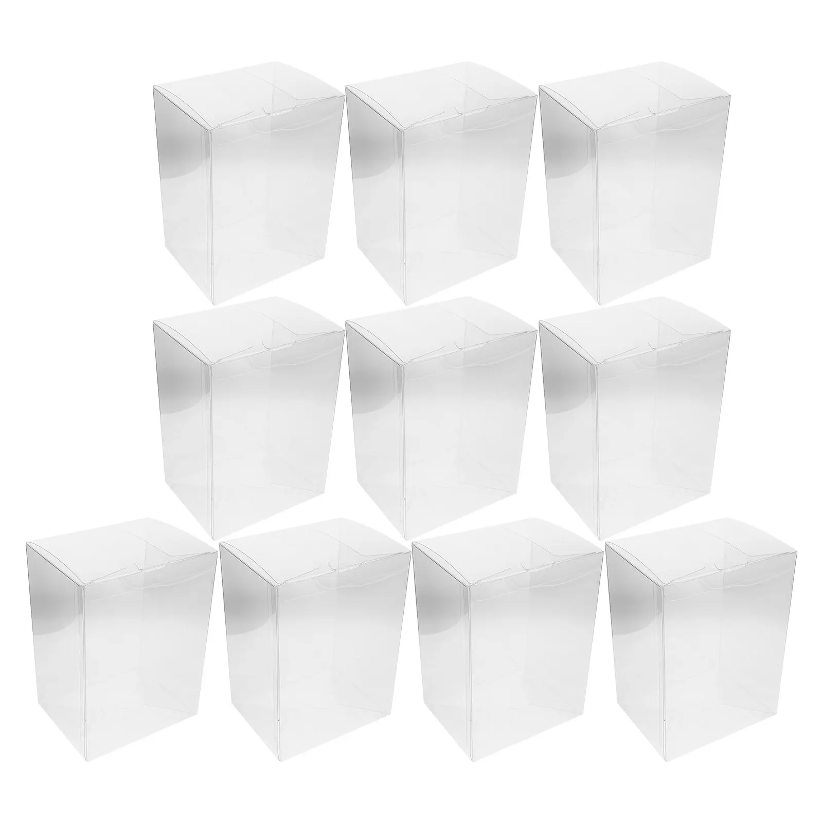 10Pcs Clear Display Case Box for 4Inch Miniatures - Transparent PVC Protective Storage Organizer for Collectibles Desktop Shelf