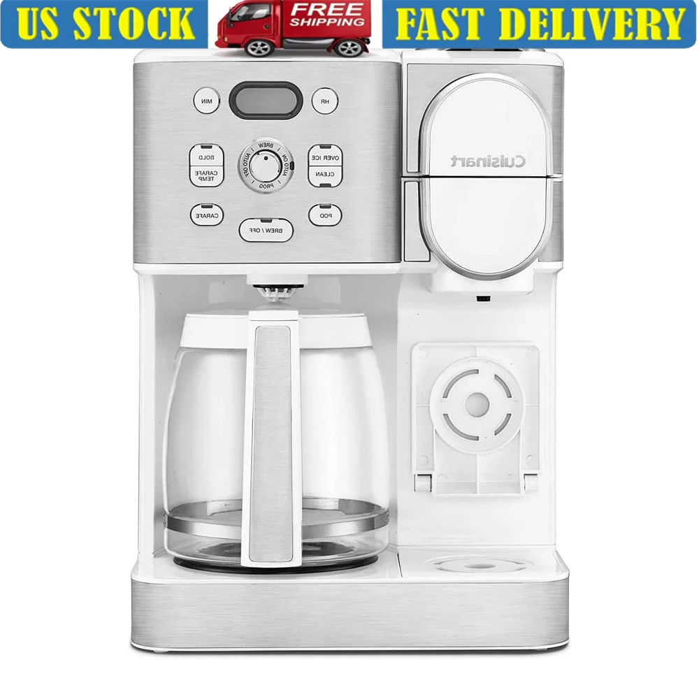 

2-in-1 Coffee Maker Combo with Single Serve and 12-Cup Capacity Fast Brew Temperature Control Compatible with K-Cup Pods