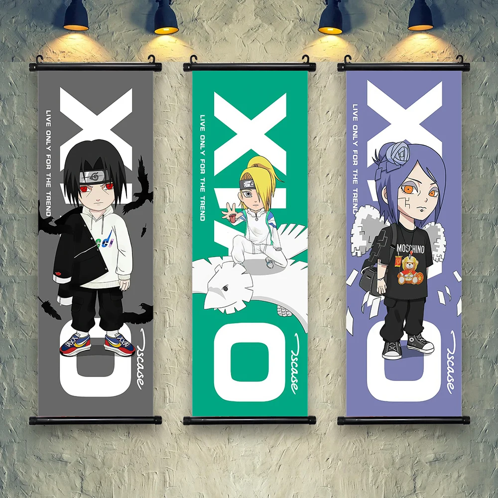 Akatsuki Hot Japanese Anime Poster Scroll Canvas Wall Hanging Painting Home Decor Itachi  Art Room Decoration Kid Gift Didara