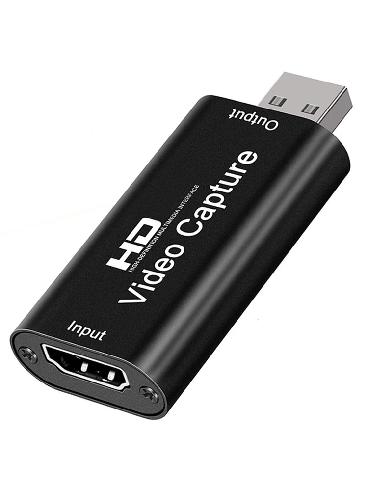 Metall 4K HDMI-kompatible Videoaufnahmekarte USB 2.0 Video-Grabber für PS4-Spiele, DVD, Camcorder, Kamera, Videoaufzeichnung, Live-Streaming