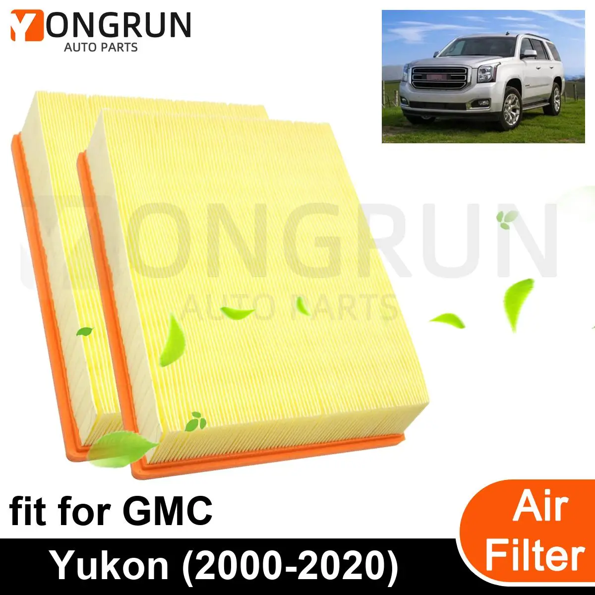 

2 шт., автомобильный воздушный фильтр для двигателя 2000-2020 GMC Yukon
