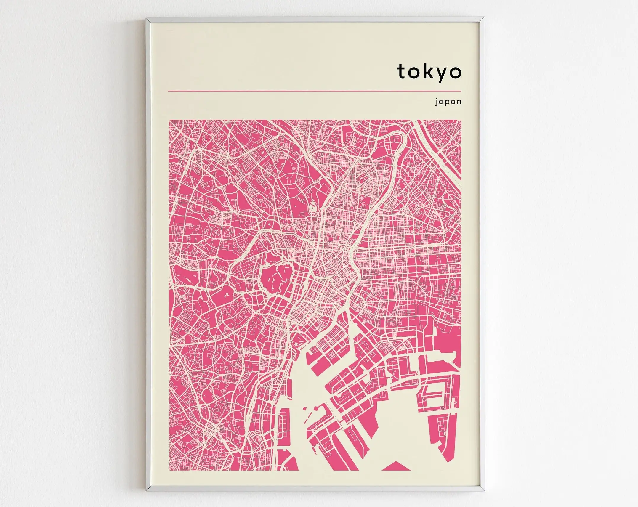 City Maps Posters and Prints Pink White Bangkok Hamburg Chicago San Francisco Tokyo Canvas Painting Dorm Office Home Decor