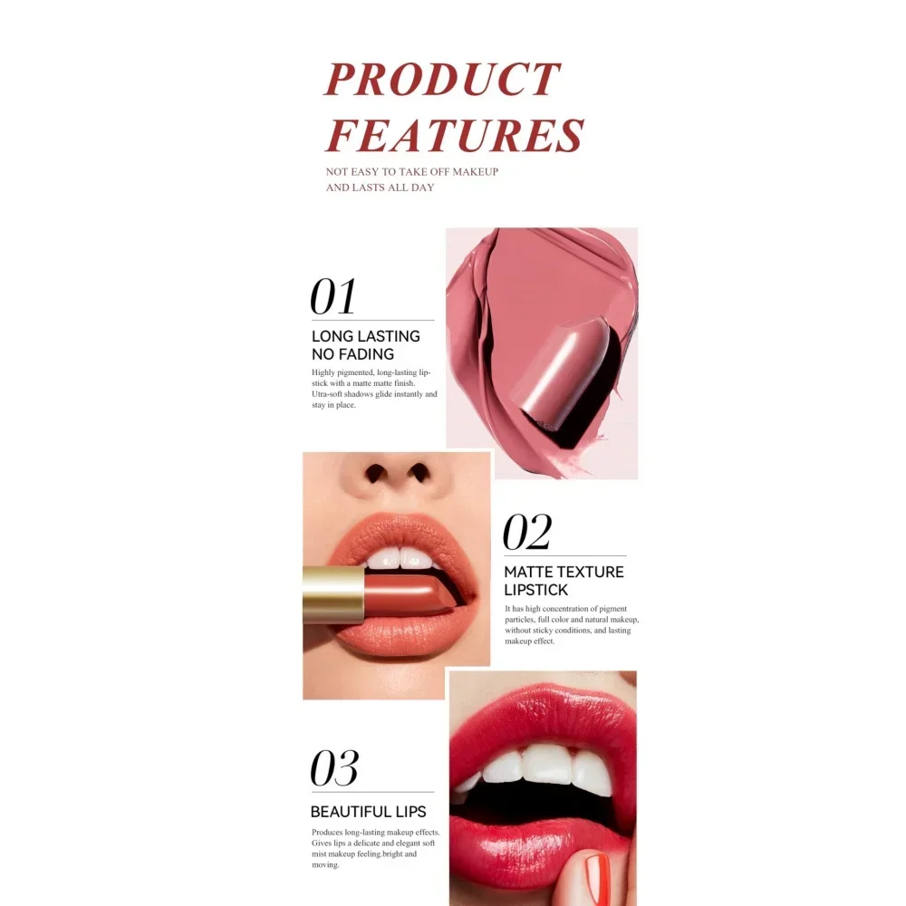 مجموعة أحمر شفاه SAM SUGAR مكونة من 6 قطع - لمسة نهائية ماسية غير لامعة ولامعة تدوم طويلاً وغير لزجة ومرطبة مخملية مثيرة بألوان حمراء