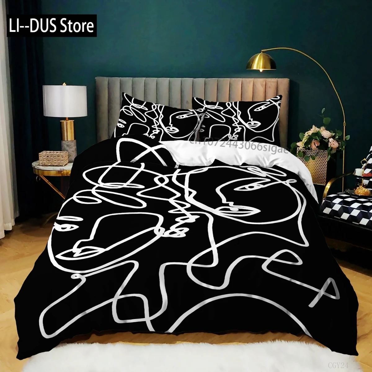 

Simple Strokes Duvet Cover Set King Black Simple Strokes Twin Bedding Set Microfiber 2/3 Pcs Abstract Painting Theme Quilt Cover
