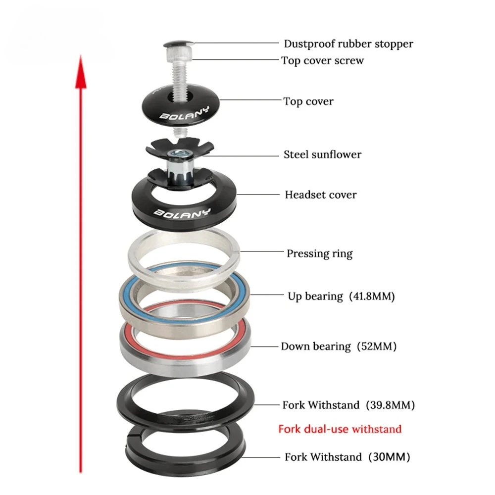 

4252ST MTB велосипедная дорожная велосипедная гарнитура 42 41,8 52 мм 1 1/8 "1 1/5" коническая прямая вилка встроенный радиально-упорный подшипник