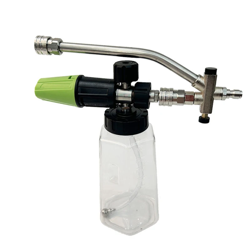 Foam Cannon for Pressure Washer w/ Dual-Connector Tool Car Foam Blaster w/ 1/4'' Quick Connect 1L Transparent Bottle Foam Cannon