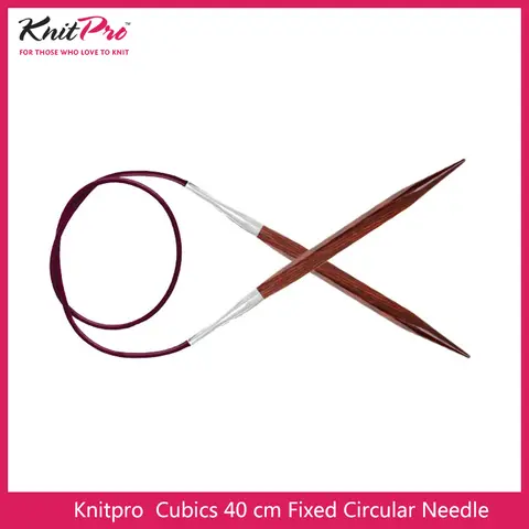 Knitpro box colore brillante-calza ad ago circolare fissa da 40 cm per maglieria in legno di betulla