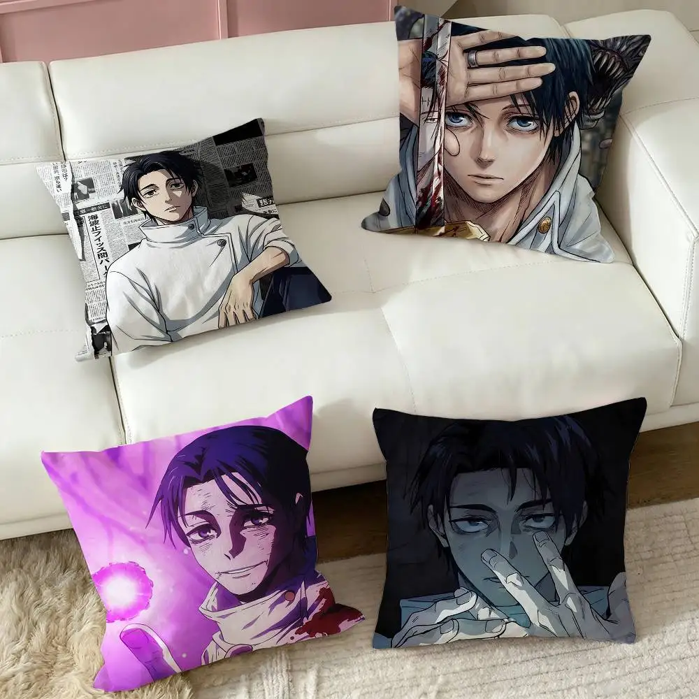 Okkotsu Yuta J-Jujutsu Kaisen  Square Double-Sided printed Pillow Case Bedroom Bedside Pillow Sofa Cushion Cover