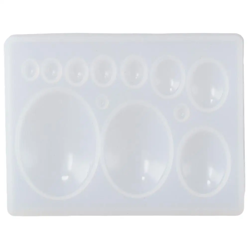 레진 몰드 실리콘 실리콘 실리콘 타원형 레진 몰드 화이트 8.5*6.5*1CM 12구멍 귀걸이 실리콘 몰드 DIY 공예 펜던트