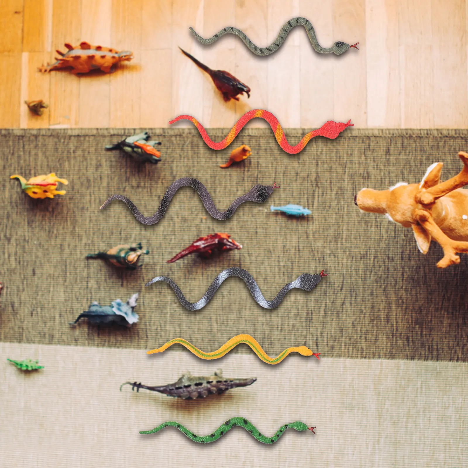 

36Pcs Realistic Fake Snakes Plastic Trick Props for Halloween Party Prank Decor Horror Theme Festival Scare Fun Kids Nature