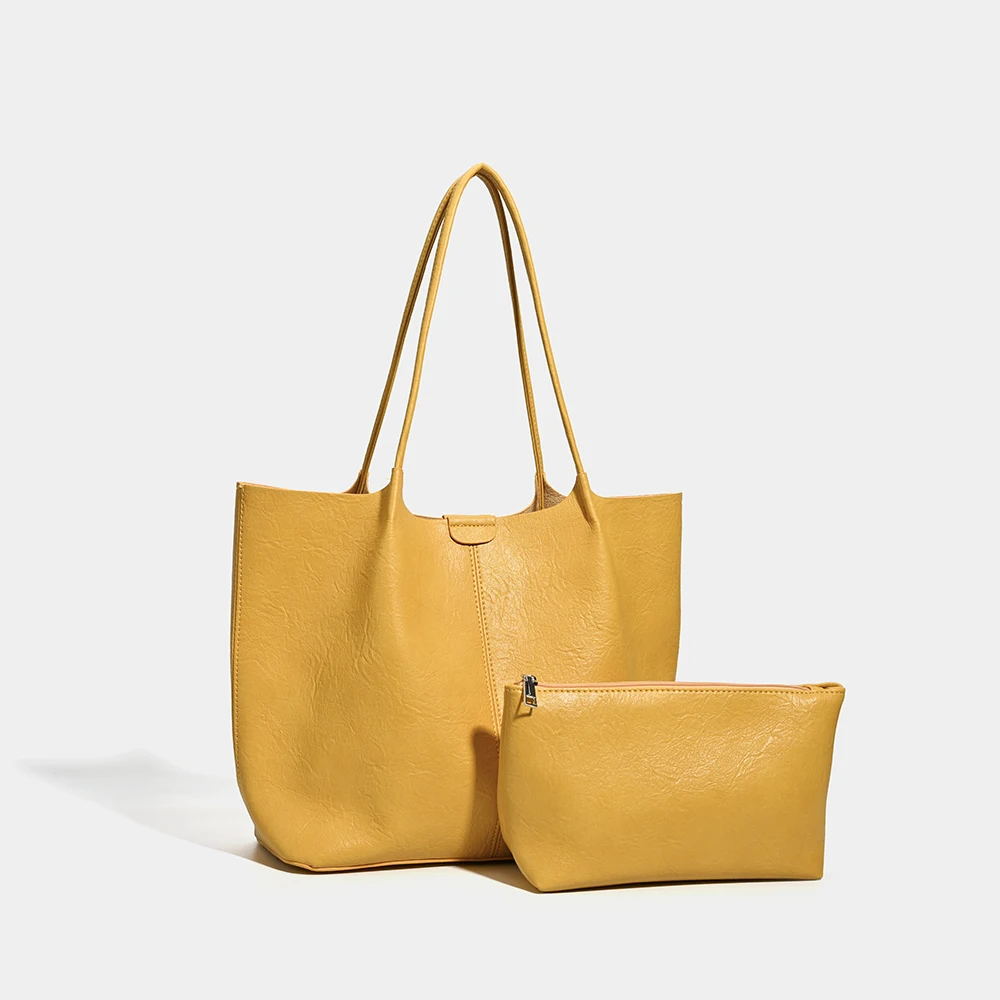 Nouveau sac rétro en daim givré pour femmes, grand Design de luxe décontracté, sac à aisselles haut de gamme, poignée souple, fermeture éclair, fourre-tout fermé