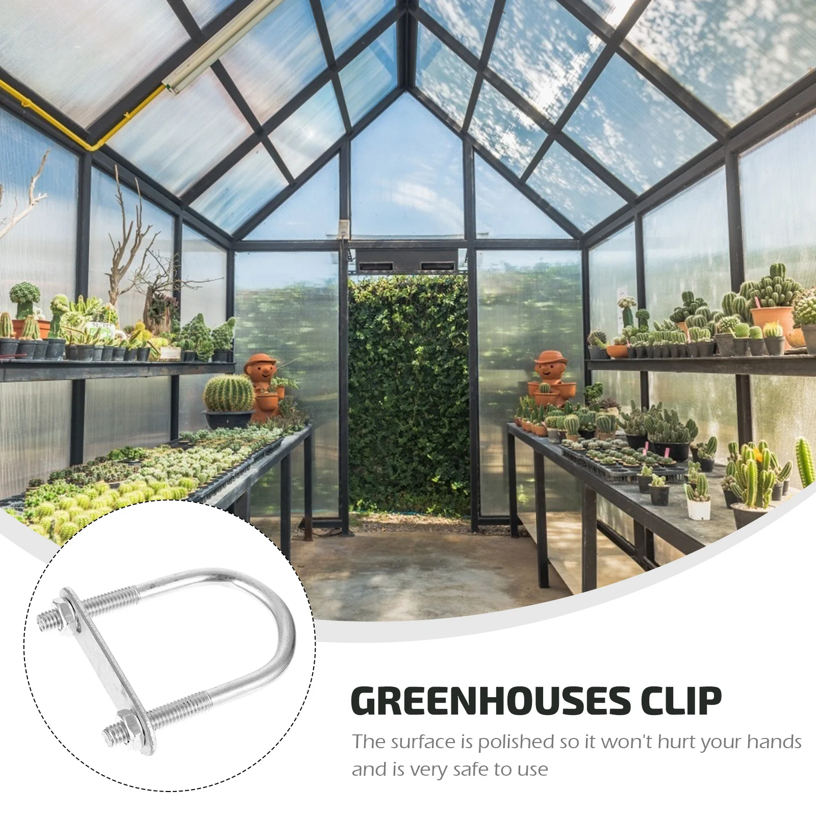 

25 Pcs U-shaped Fixed Card Tube Clamp Pipe Belt Greenhouse Accessories Silver Clip Screw