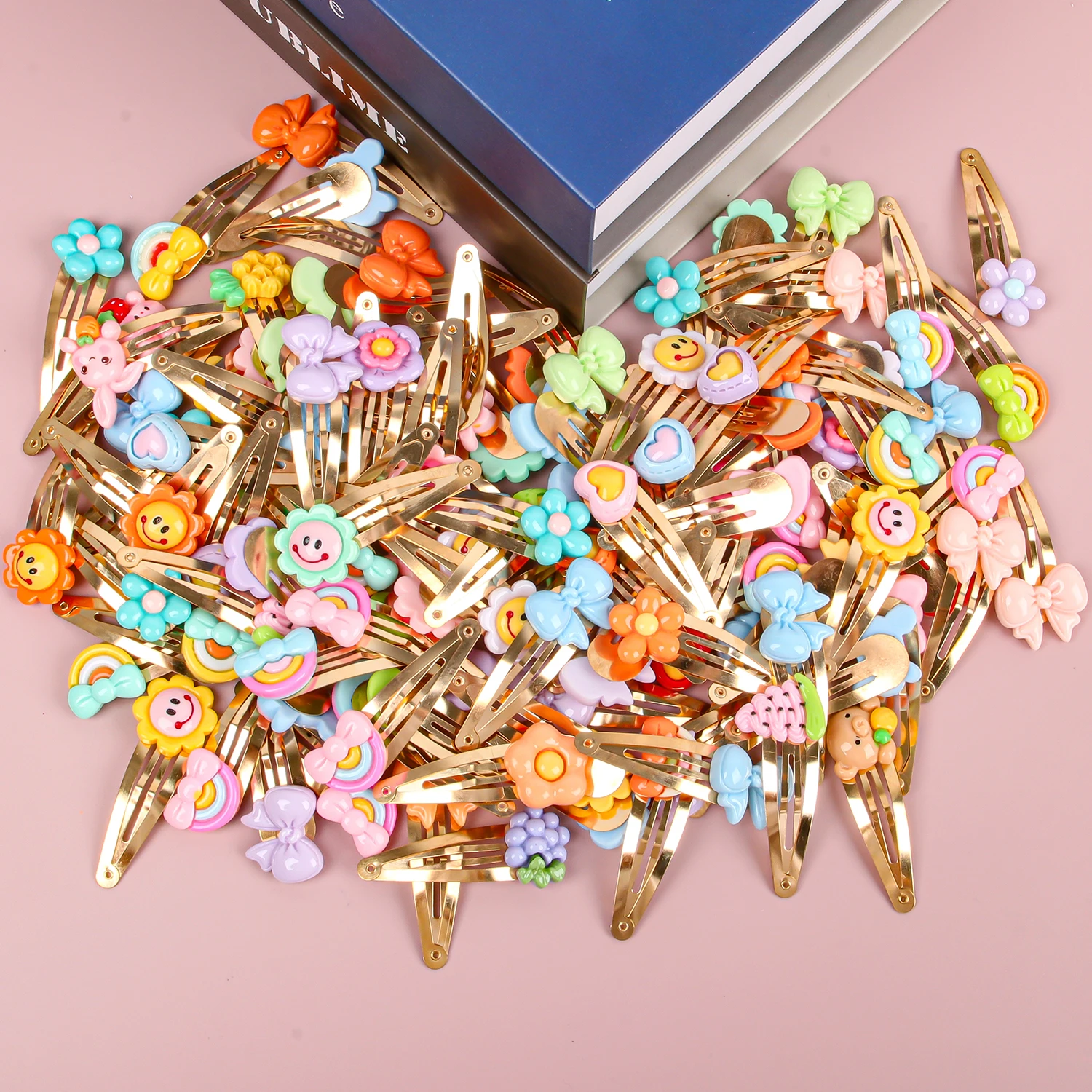 20/40 قطعة ألوان عشوائية الكرتون القوس الأزهار قوس قزح القلب BB كليب للفتيات لطيف المشابك الموضة للأطفال النساء إكسسوارات الشعر