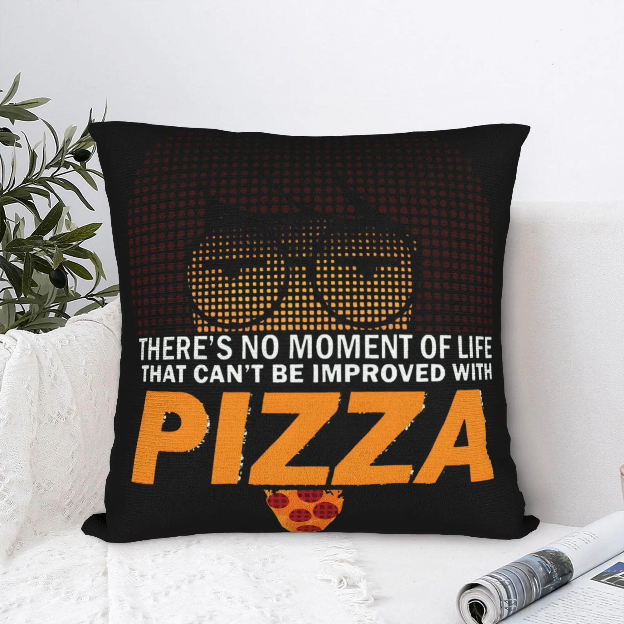 Everything Is Better With Pizza Darias Square Pillow Cases  Cushion Covers Vintage Zipper Decorative Pillowcase for Car 40x40cm