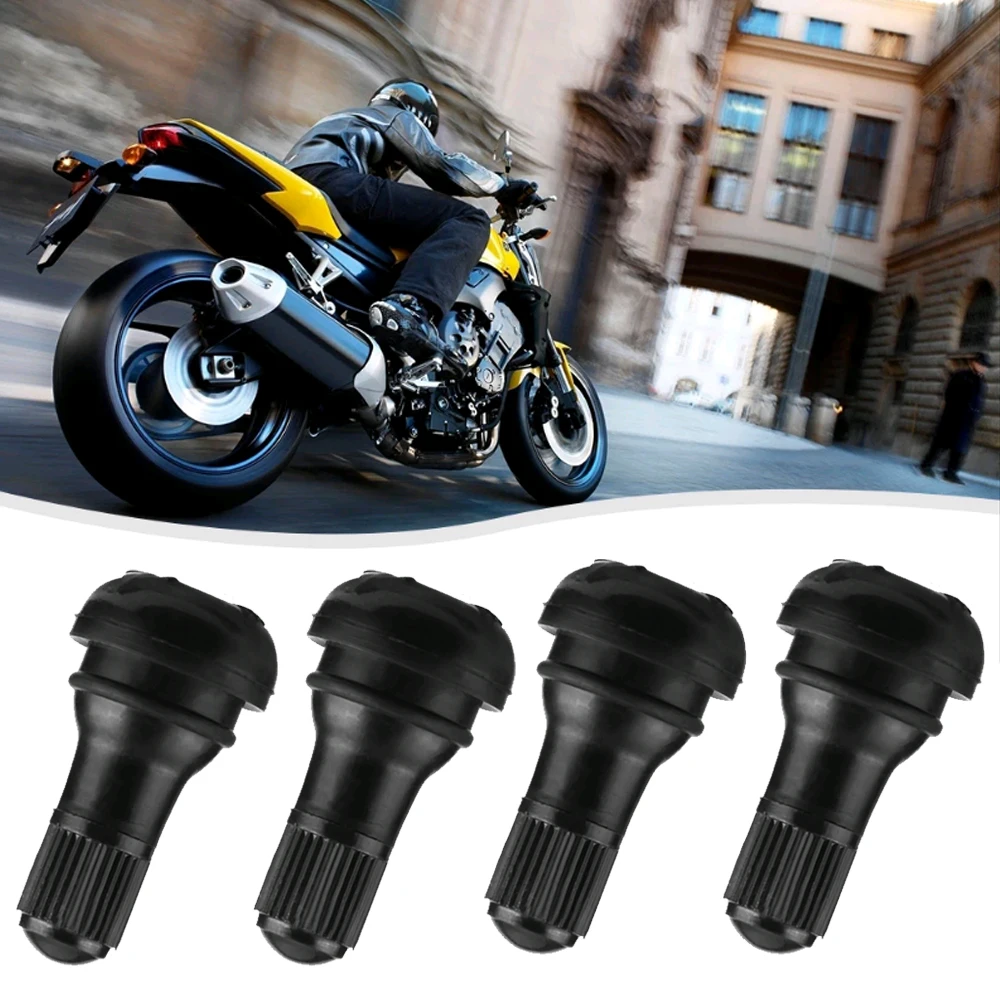 

4PCs/set Universal Car Tubeless Car Wheel Snap-in Tire Valve Stems with Dust Caps Tyre Rubber Valves Car Interior Accessories