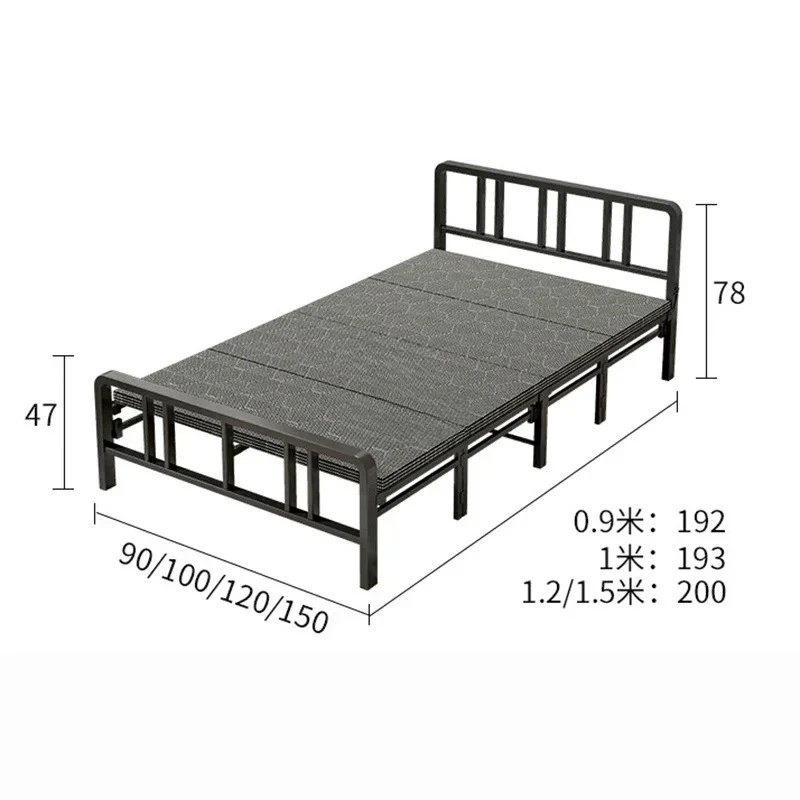 Modern Upholstered Folding Beds European-style Home Furniture Simple Office Nap Bed Outdoor Portable Double Bed Accompanying Bed