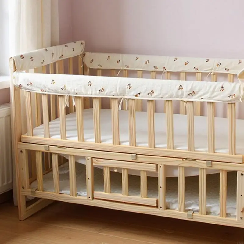 Housse berceau en coton épais, 4 pièces, protecteurs berceau, attaches en tissu réglables