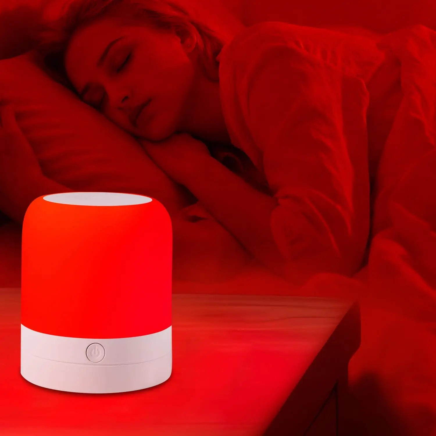

670nm Red Light Night Light for Sleep, Zero Blue Light, 4 Color Modes Rechargeable Portable with Hanging Hook, Dimmable Auto-Off