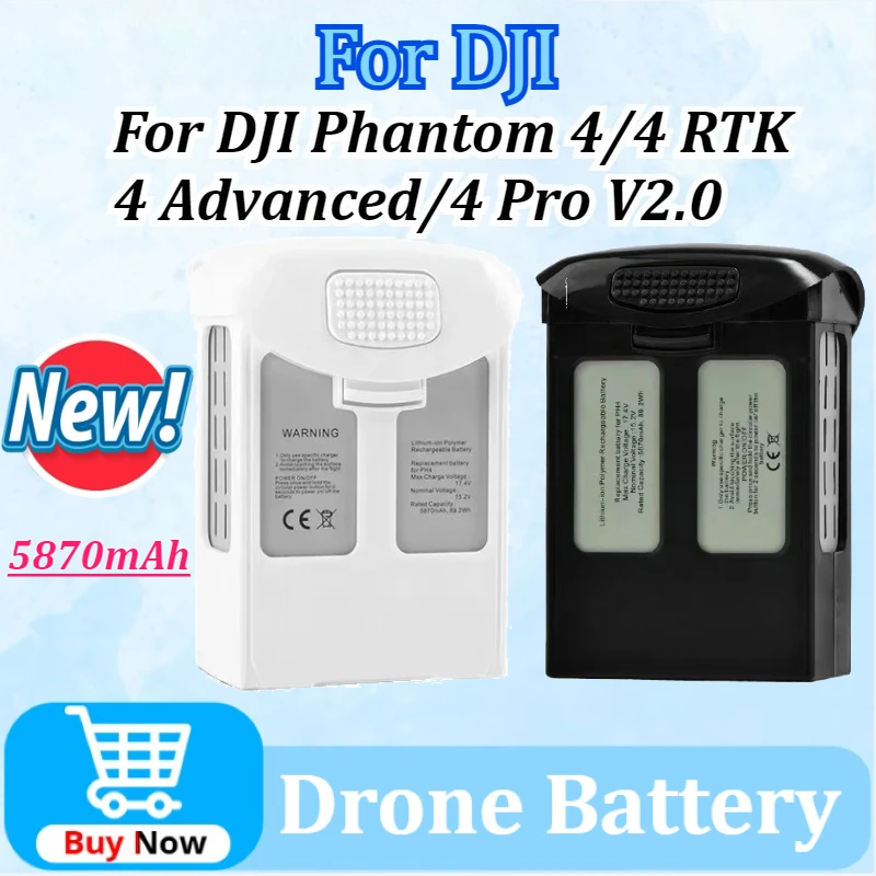 

15.2V 5870mAh Drone Battery for DJI Phantom 4/4 RTK / 4 Advanced/ 4 Pro V2.0 Series Drone Flight Time 30 Minutes High Quality