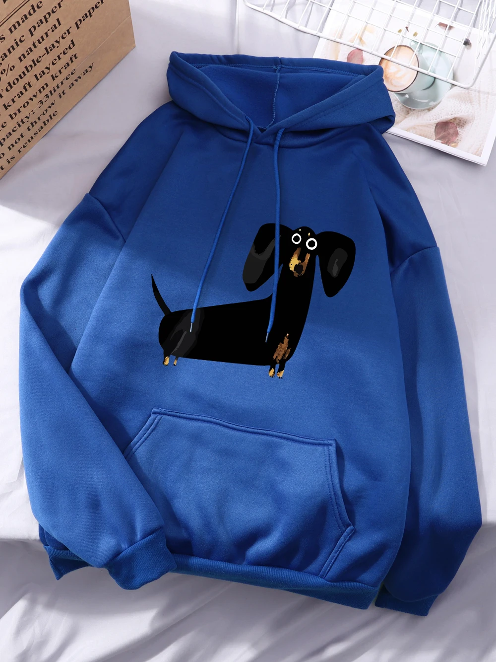 Divertenti cani bassotto stampe felpe con cappuccio da donna in pile invernale caldo con cappuccio tasca casual felpa comoda abbigliamento sportivo da donna allentato