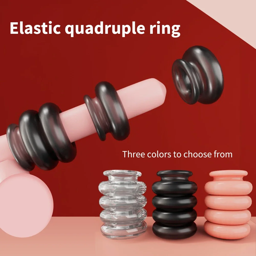 

Male Cock Ring Scrotum Stretcher Condom Penis Extender Threaded Enhancer Ring Delay Ejaculation Erection Ring Sex Toys for Male