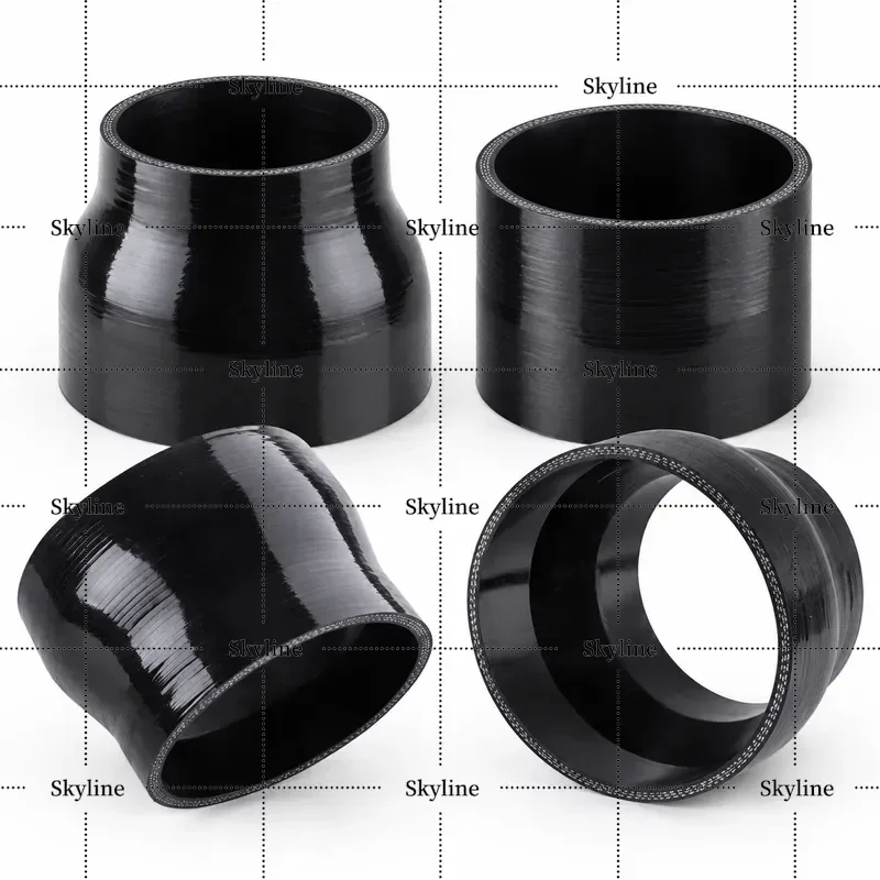 Black Silicone 5 Inch To 4 Inch Straight Hose Reducer Turbo Coupler 127mm To 102mm 3 Ply
