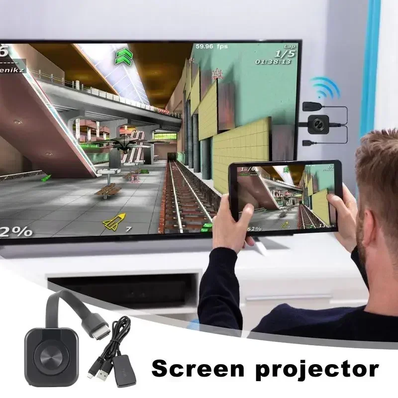 

4K TV Wireless WiFi Mirror Cable Wire HDMI Video USB Dongle Transmitter Adapter Android Smartphone Demo Music Screen Projector