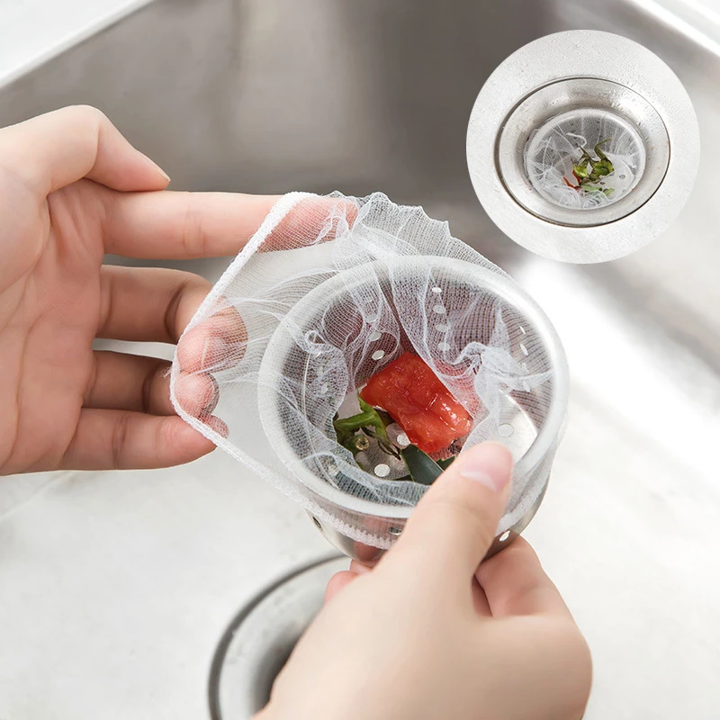 10/30/50/100pcs Kitchen Sink Filter Mesh Sewer Anti-Blocking Trash Strainer Residue Drain Bag Garbage Pouch Bathroom Utensils