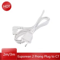 EU Euporean 2 Prong Plug to IEC320 C7 Figure 8 Angle Adapter Power Extension Cable Cord for Samsung Philips Sony LED TV