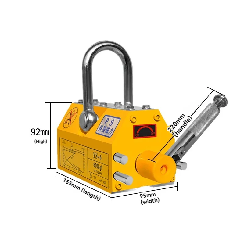 100KG/200KG Neodymium Magnet Lifter Strong Magnetic Crane Effort Saving Design Permanent Magnet Sucker