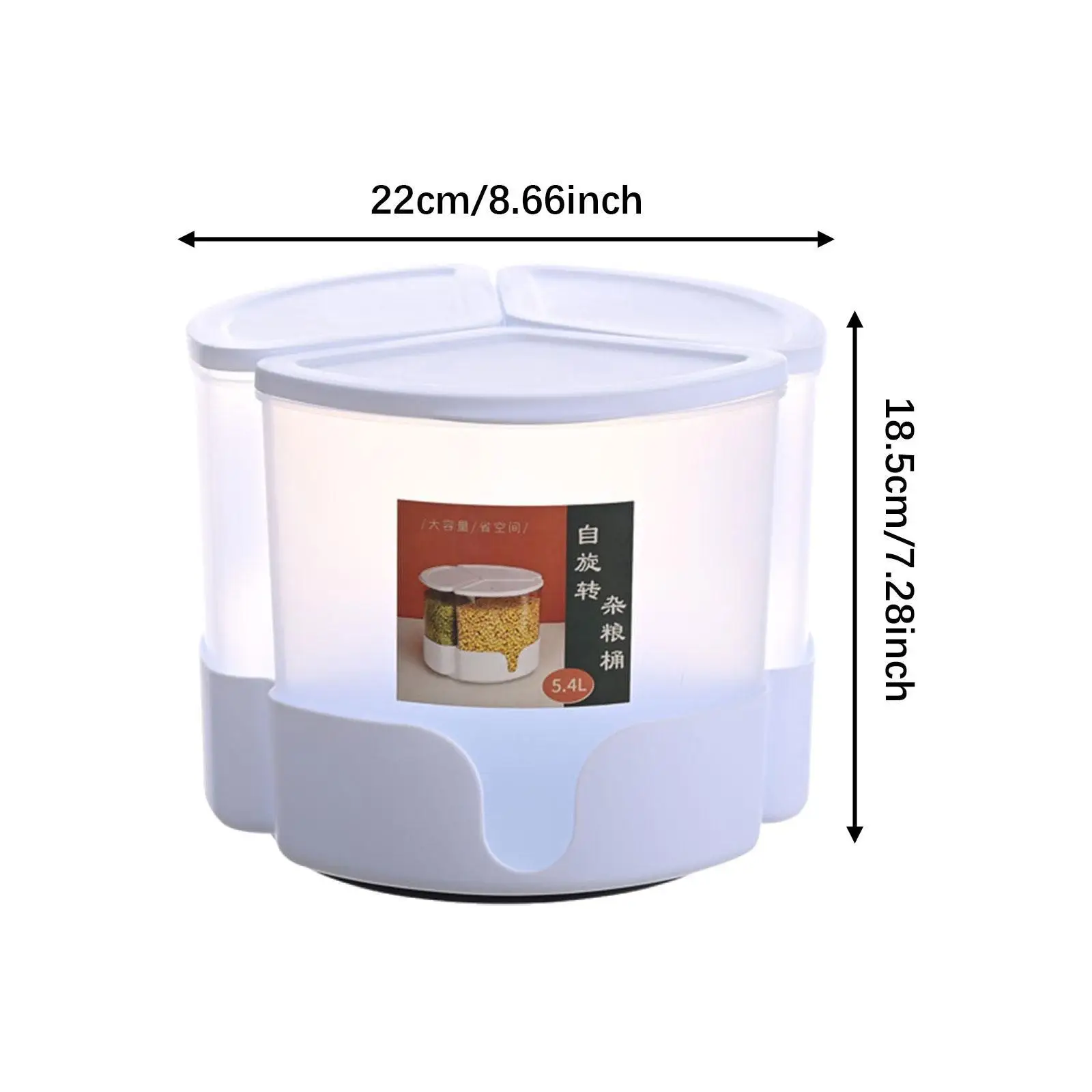 Rice Food Storage Canister Kitchen Storage Container Organization Rotatable Food Dispenser Food Grain Box Bin for Barley Rice