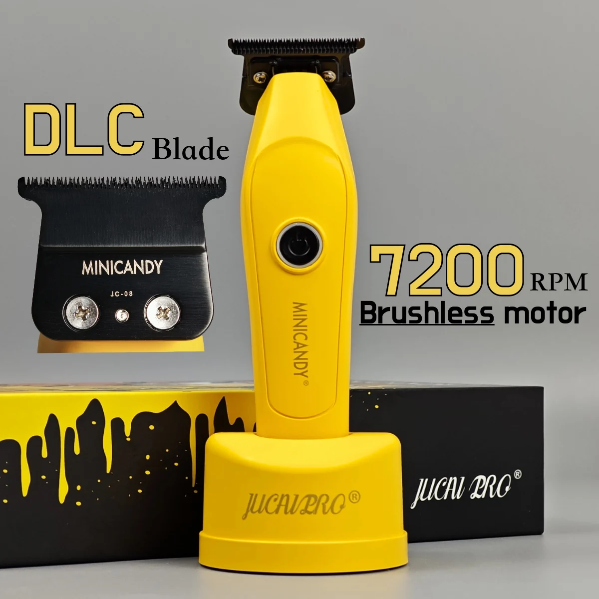 

Профессиональная электрическая машинка для стрижки волос Jucai Pro, ультратонкая электрическая машинка для стрижки волос с гравировкой 0 шага, 7200 об/мин, парикмахерская, беспроводная зарядка