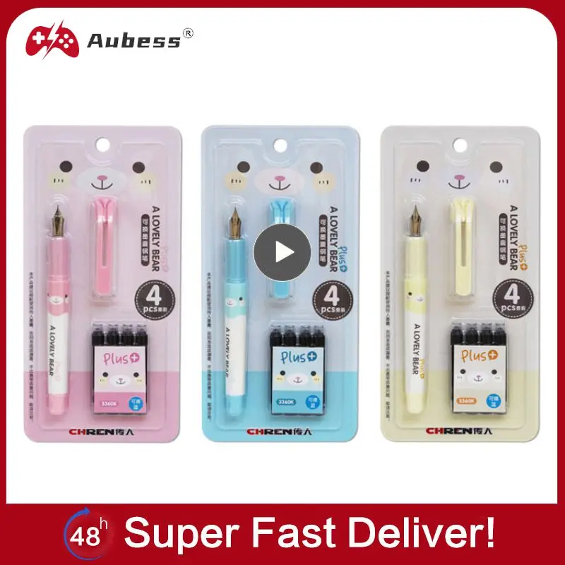 Ink Pen 3360k Portable With Erasable Ink Cartoon Gift Kids Stationery Metal Nib Fountain Pens Ink Nibs For Fountain Pens