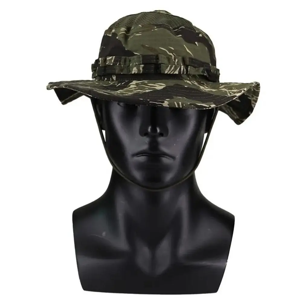 Large Brim Fisherman Hat Sunscreen Breathable Bucket Benny Hats UV Protection Foldable Multicam Fishing Sun Cap Outdoor