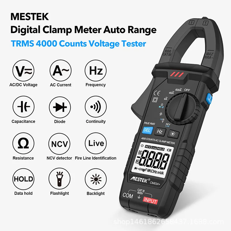 Digital Clamp Meter Multimeter Multifunctional Electrician Digital Clamp Meter Universal Meter High Precision Clamp Ammeter 83A