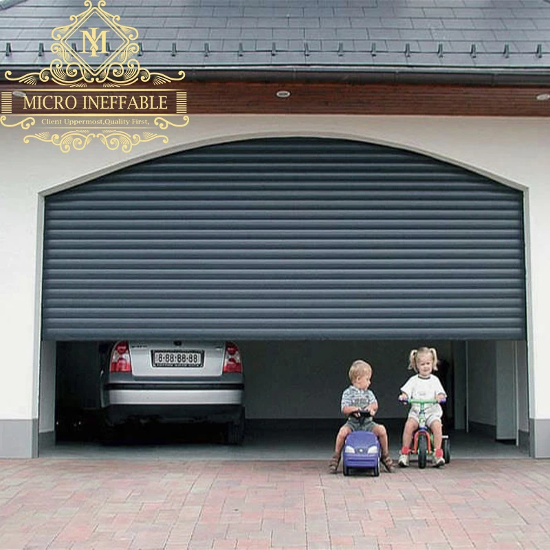 Garage Door Customized Advanced Steel Spiral Automatic Roll Up Garage Frameless Automatic