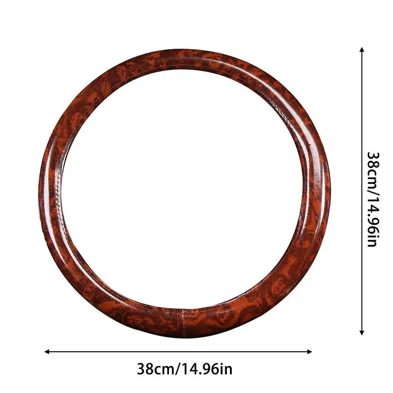 38CM Steering Wheel Cover Car Steering Wheel Cover For Men Women Wheel Cover Wood Grain Print Anti-Slip Car Accessories