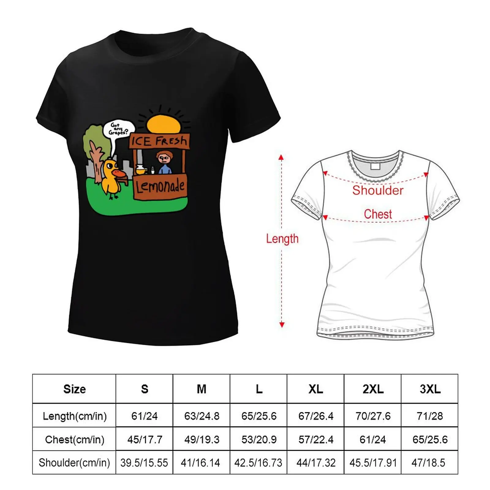 Duck Song T-Shirt Got any Grapes Ice Fresh Lemonade T-shirt Blouse Short sleeve tee t-shirts for Women graphic tees