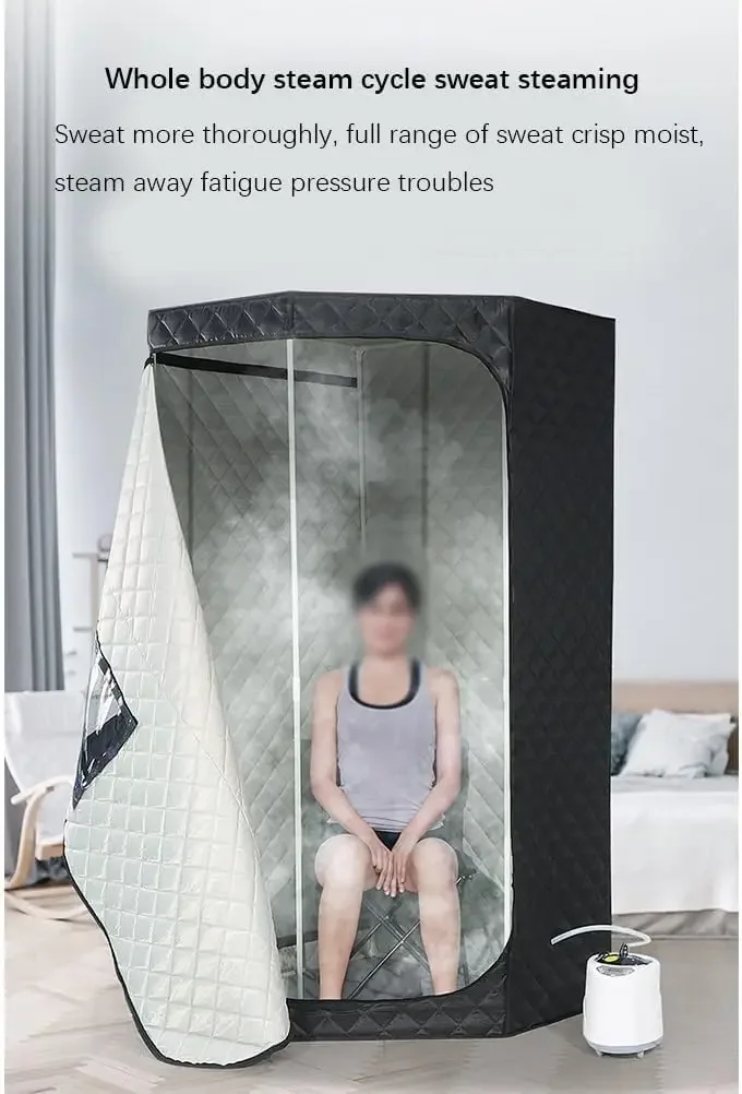 Przenośna sauna do domu, składany namiot parowy z parownikiem 3L 1200 W, pilotem do relaksu w pomieszczeniu w pomieszczeniu