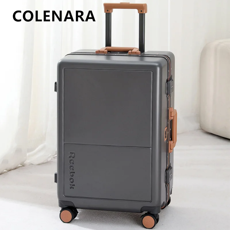 COLENARA Multifunctional Suitcase Aluminum Frame Trolley Case ABS+PC Boarding Box 20