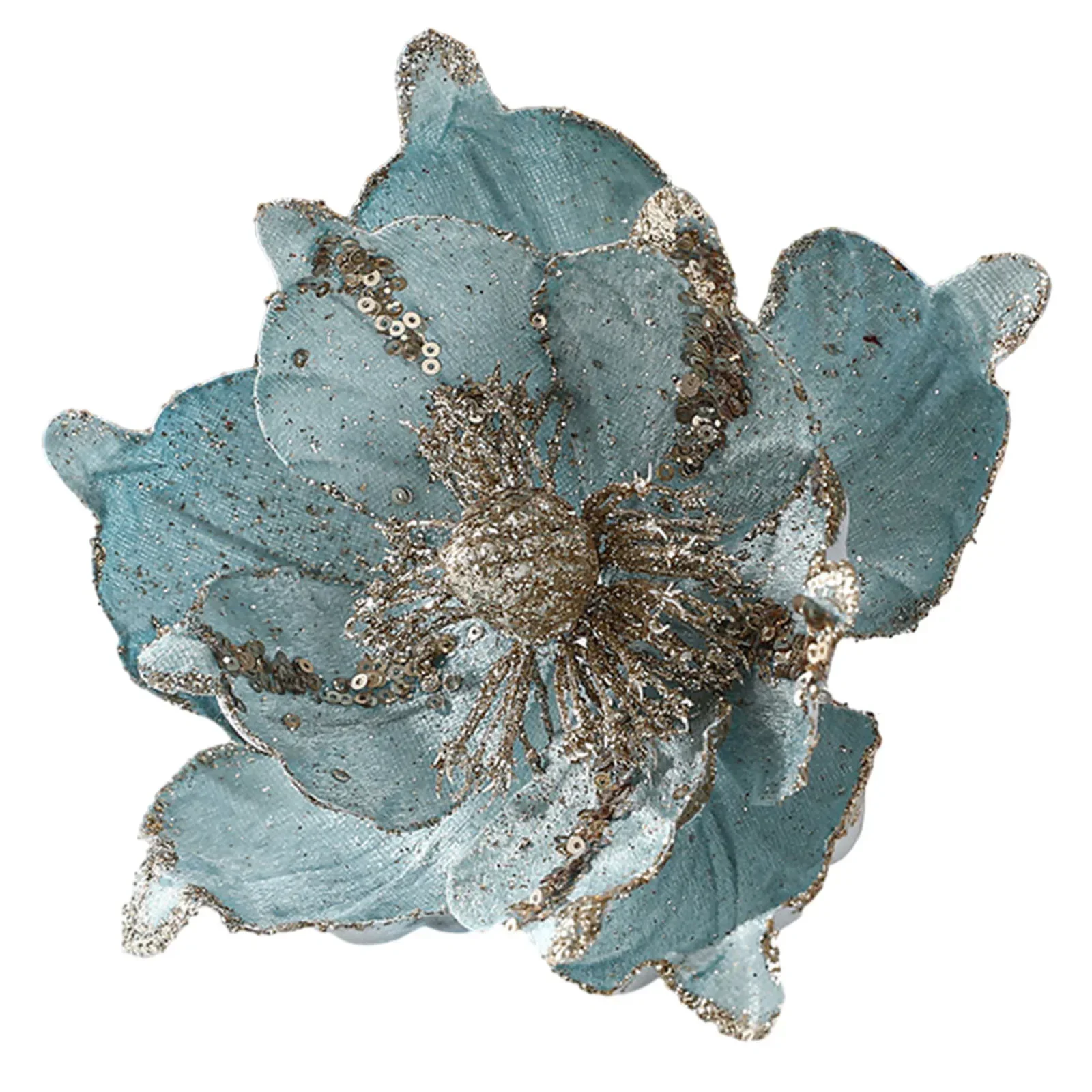 Gancho colgante de purpurina de flores de Navidad, decoración de árbol de fiesta de Navidad, adorno de adorno, decoraciones para el hogar, 1pc