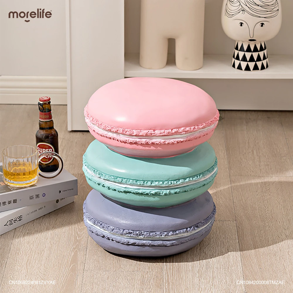 Decorative Props Creative Macaron Colored Biscuit Stools Living Room Shoe Changing Stool Trendy Accessories Footstools Furniture