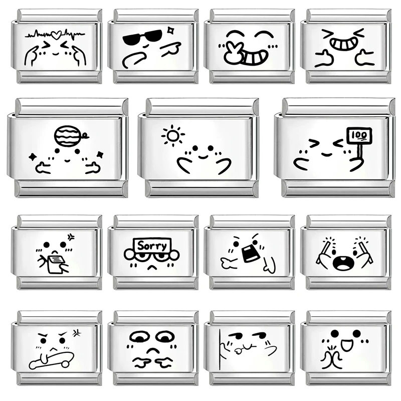 y2k-лазерная-гравировка-индивидуальность-забавное-выражение-итальянские-подвески-звенья-подходят-9-мм-женский-браслет-из-нержавеющей-стали-изготовление-ювелирных-изделий-подарки