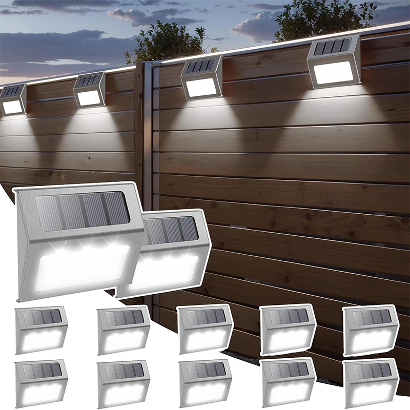 

Solar Deck Lights Fence Lights Outdoor Step Lights Waterproof Solar Lights for Railing Stairs Step Fence Yard Patio and Pathway