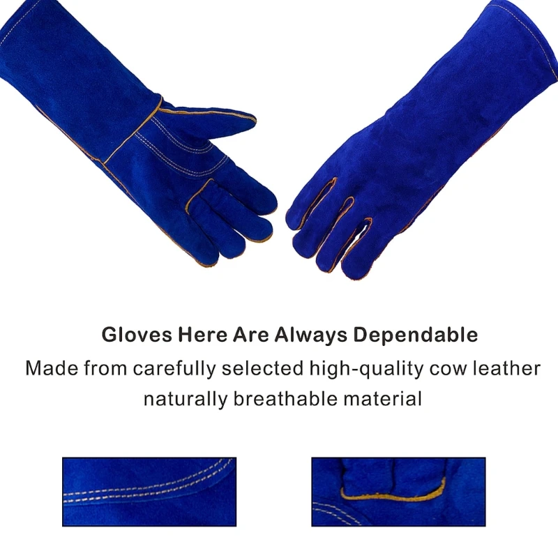 Welding Gloves Heat Resistant Leather High-temperature Resistant Gloves