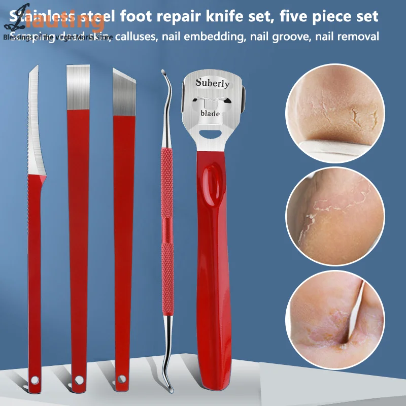 Foot Toenail Repair Knife Set Remove Dead Skin Calluses Exfoliate Manicure Care Feet Nail Nail Shaver Ingrown Cuticle Scraper